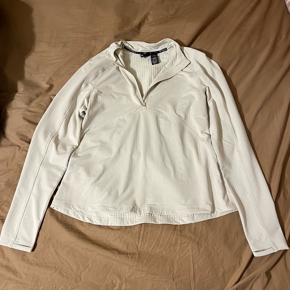 Spyder women’s cream size large quarter zip jacket